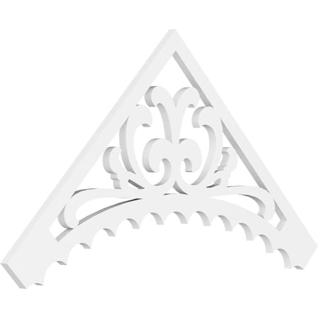 Ekena Millwork Pitch Genova Architectural Grade PVC Gable Pediment, 48"W x 24"H x 1"P (12/12) GPP048X024X100GEN